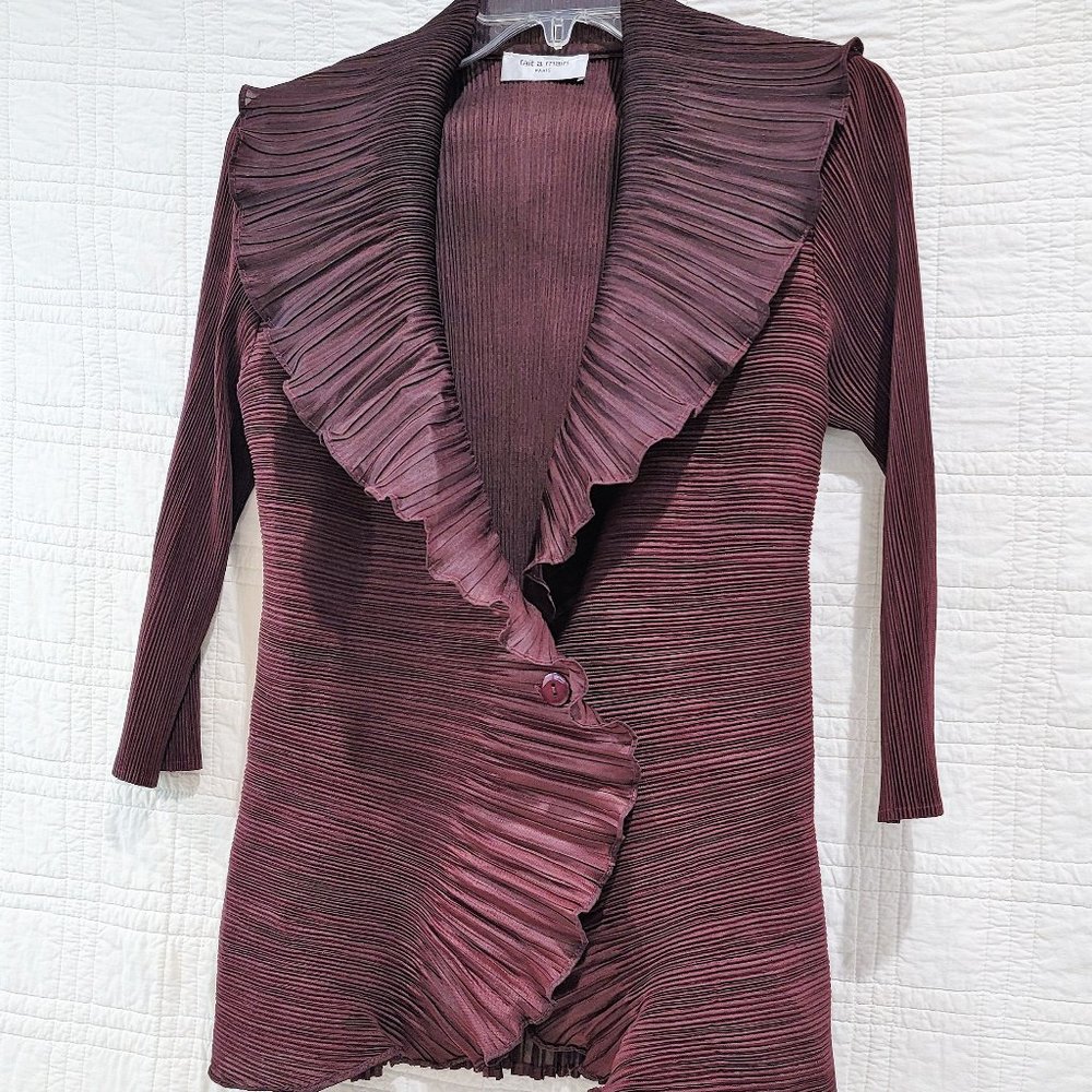 fait a main PARIS Fortuny Burgundy Jacket Sz 8